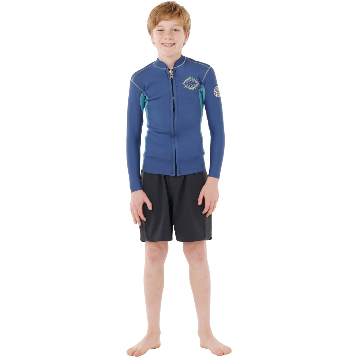 2026 Rip Curl Junior Dawn Patrol Front Zip Neo-jakke 118BWJ - Light Navy